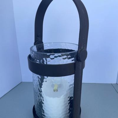 Tall Iron Lantern with Battery operated Candle