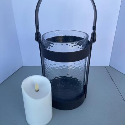 Tall Iron Lantern with Battery operated Candle