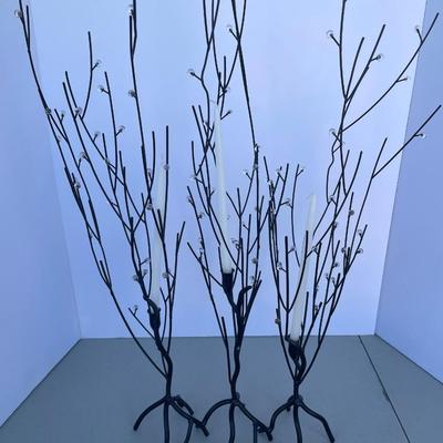 Black Iron Branches with Candles