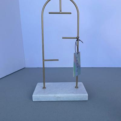 Gold tone Metal and Stone Jewelry Display Stand