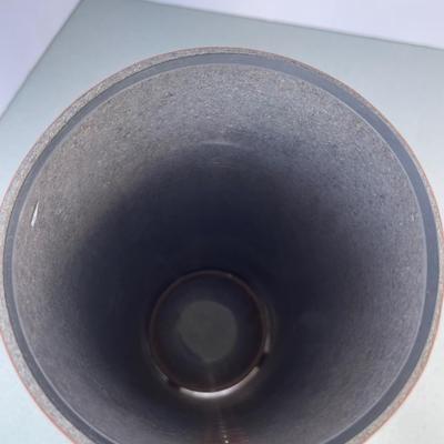 Tall Glass Vase with Faux Leather Wrap