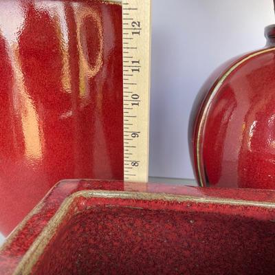 3 Red Pottery Vases/Pots