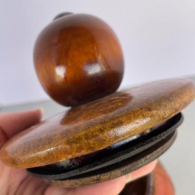 Glass lined Leather Lidded Bowl