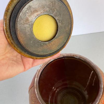 Glass lined Leather Lidded Bowl