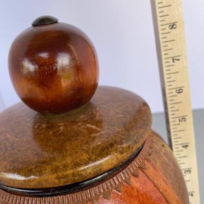 Glass lined Leather Lidded Bowl