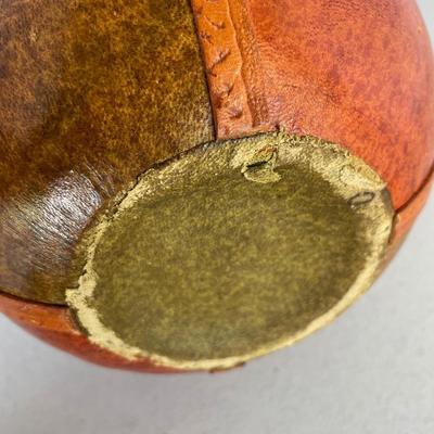 Glass lined Leather Lidded Bowl