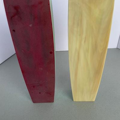 2 Morin Choiniere Frosted Glass Vases