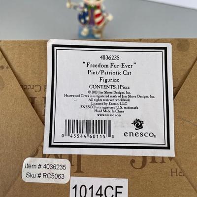 Jim Shore Patriotic Cat with Box