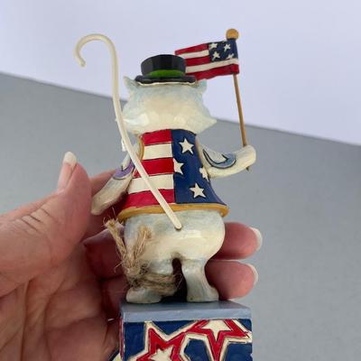 Jim Shore Patriotic Cat with Box