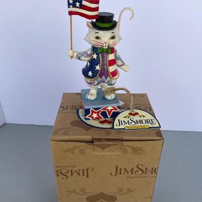 Jim Shore Patriotic Cat with Box