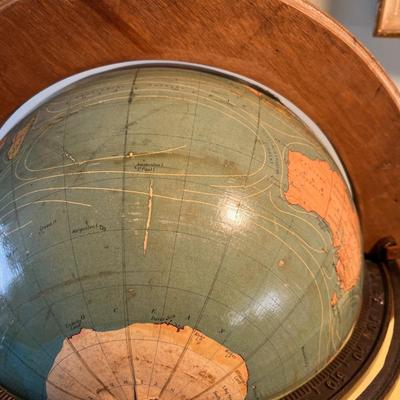 Antique Globe Bronze Stand 