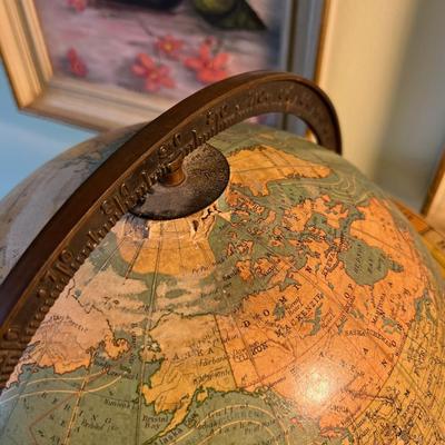 Antique Globe Bronze Stand 