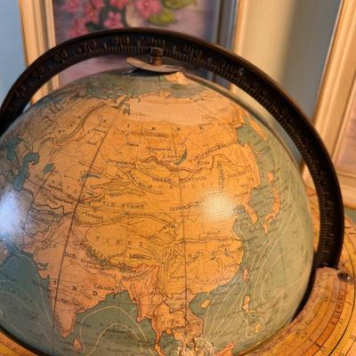 Antique Globe Bronze Stand 