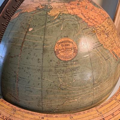 Antique Globe Bronze Stand 