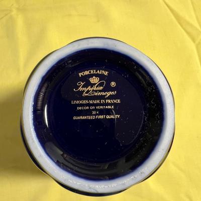 Imperial Limoges 22 K Gold and Cobalt Vase BEAUTIFUL!