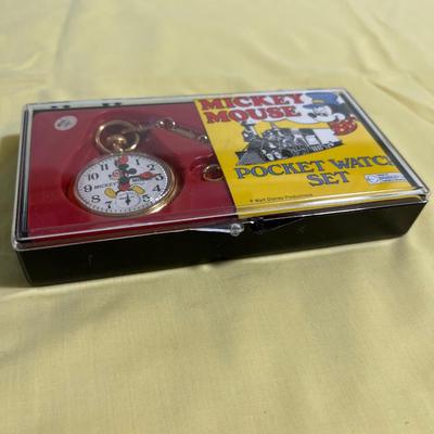 Mickey Mouse Pocket Watch Set Vintage