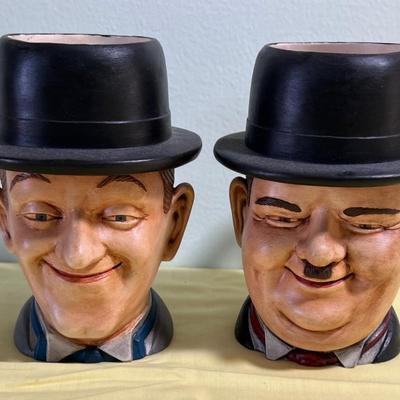 Laurel & Hardy Hand Painted Mugs 