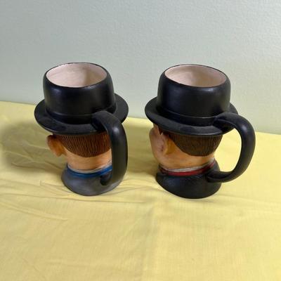 Laurel & Hardy Hand Painted Mugs 