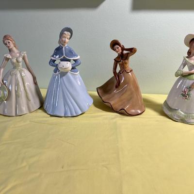 Hand Painted Ceramic Figurines (4) 