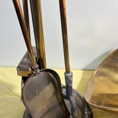 Brass Log Holder & Fire Place Set 