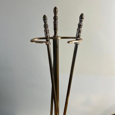 Brass Log Holder & Fire Place Set 