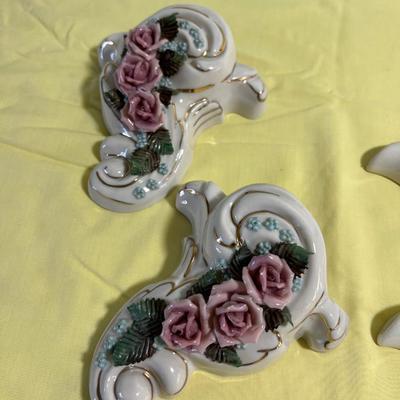 2 Different Sets of California Pottery Roses and Ivy 