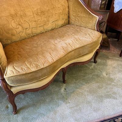 Gold Velvet Settee