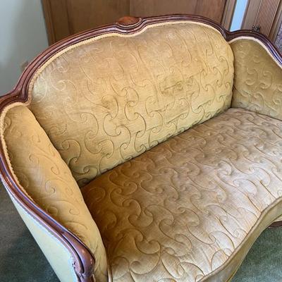Gold Velvet Settee