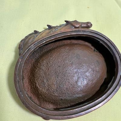 Solid Copper Horse Head Ash Tray 