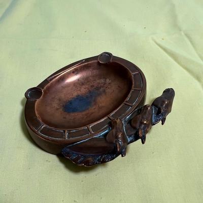 Solid Copper Horse Head Ash Tray 
