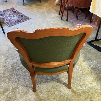 Fabulous Green Needle Point Chair. Hers. 