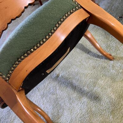 Fabulous Green Needle Point Chair. Hers. 