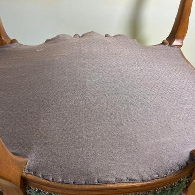 Fabulous Green Needle Point Chair. His. 