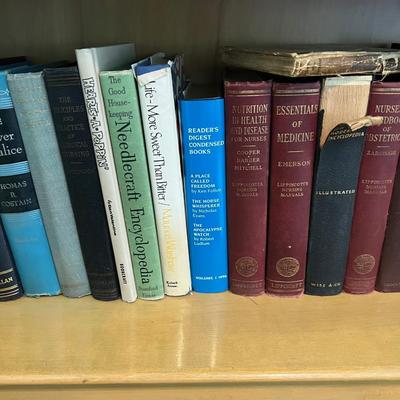 2 Full Shelves of Adult Novels and Texts Book, VINTAGE! Some Antique! 