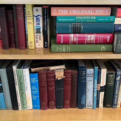 2 Full Shelves of Adult Novels and Texts Book, VINTAGE! Some Antique! 
