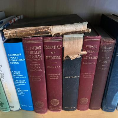 2 Full Shelves of Adult Novels and Texts Book, VINTAGE! Some Antique! 
