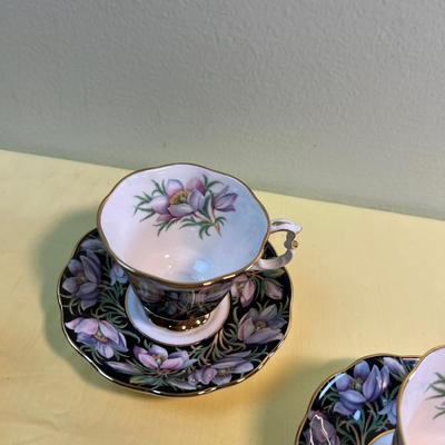 Royal Albert Provincial Flowers (3) Tea Cups with Saucers 
