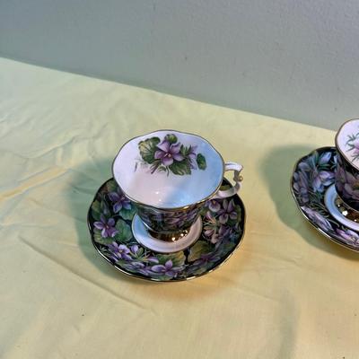 Royal Albert Provincial Flowers (3) Tea Cups with Saucers 