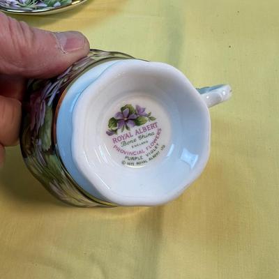 Royal Albert Provincial Flowers (3) Tea Cups with Saucers 
