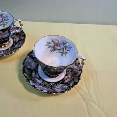 Royal Albert Provincial Flowers (3) Tea Cups with Saucers 