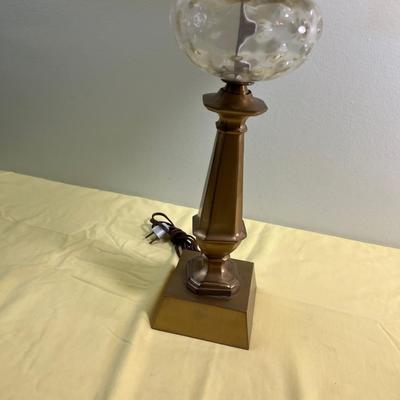 Satin Brass Finish Lamp with Lite Tan Shade