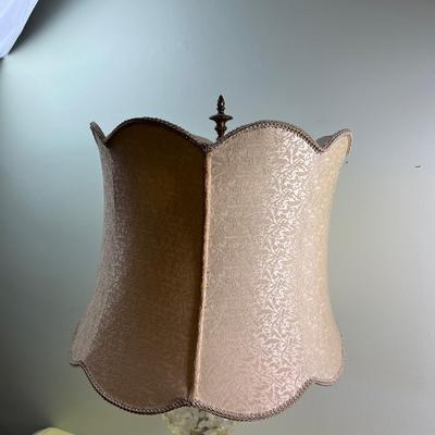 Satin Brass Finish Lamp with Lite Tan Shade