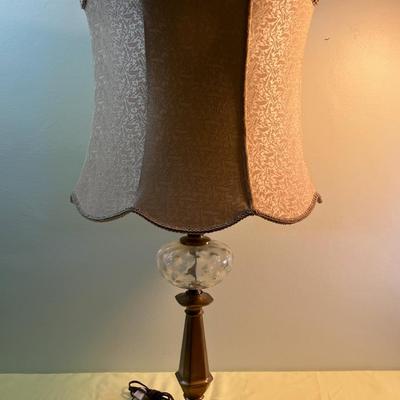 Satin Brass Finish Lamp with Lite Tan Shade