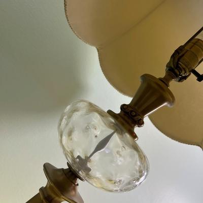Satin Brass Finish Lamp with Lite Tan Shade
