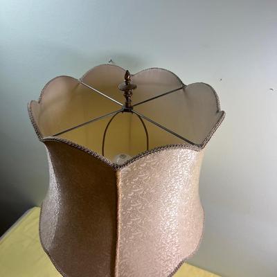 Satin Brass Finish Lamp with Lite Tan Shade