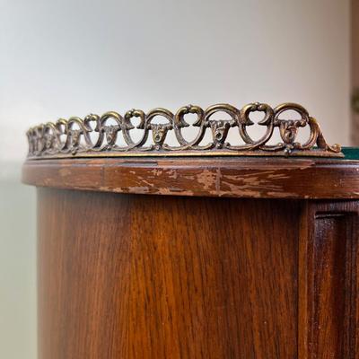 French Provincial Inlay 2 Drawer, Small Entry way Table