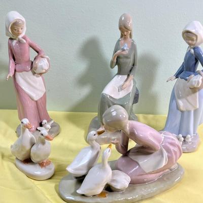 Faux Lladro with each having Birds. (5) 