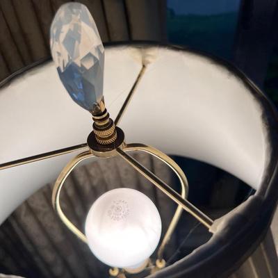 Lamp With Lace Shade and Cut Glass 