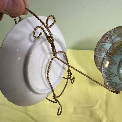 3 Painted Tea Cups and Saucers