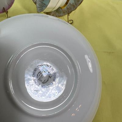 3 Painted Tea Cups and Saucers